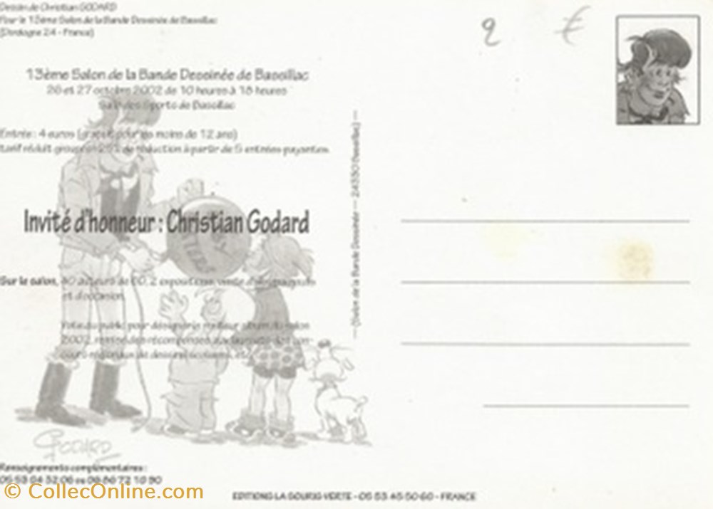 cartes postales bande dessinee bassillac 24 2002