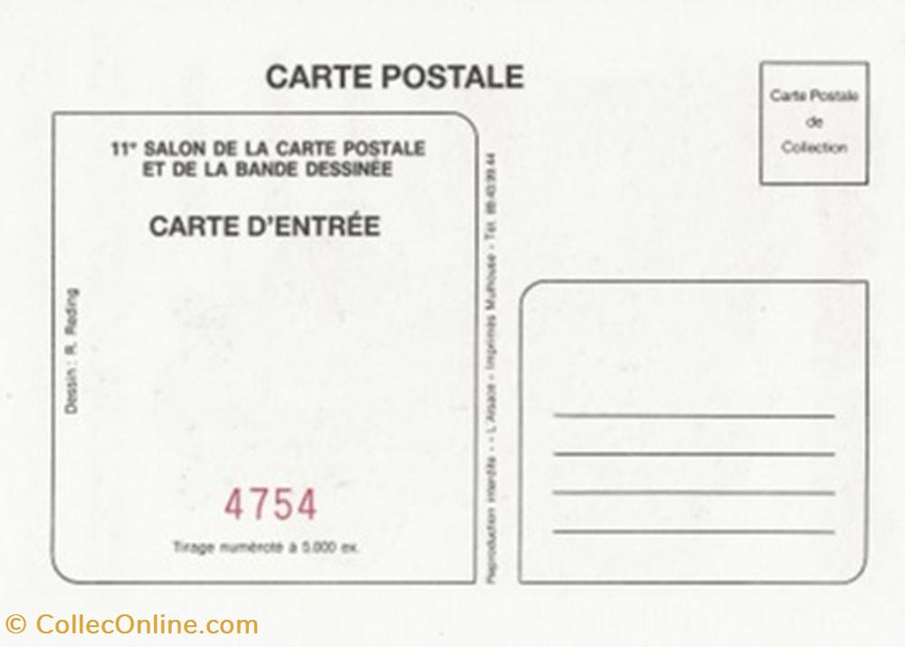 Colmar (68) 1991 cartes postales bande dessinee colmar 68 1991