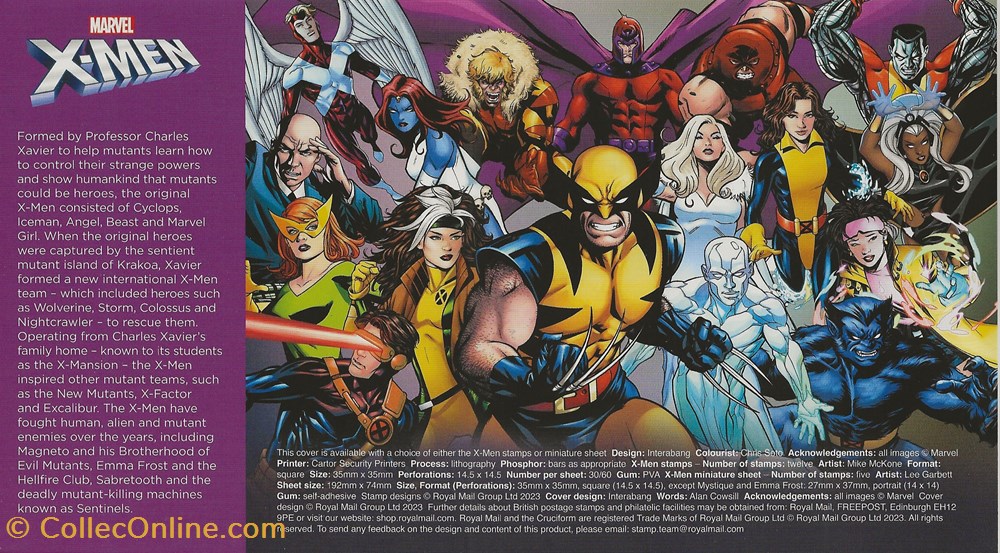 ZZZ - Grande-Bretagne 2023 X Men 3 timbres zzz grande bretagne 2023 x men
