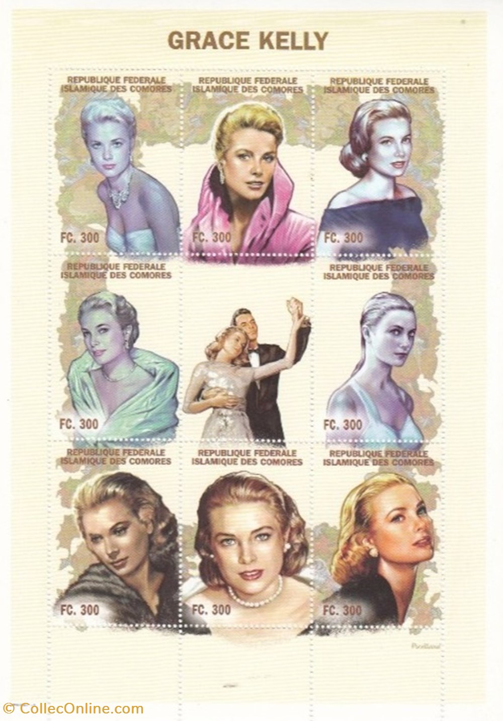 ZZZ Bloc (RFI Comores) 1998 Grace Kelly timbres zzz bloc rfi comores 1998 grace kelly