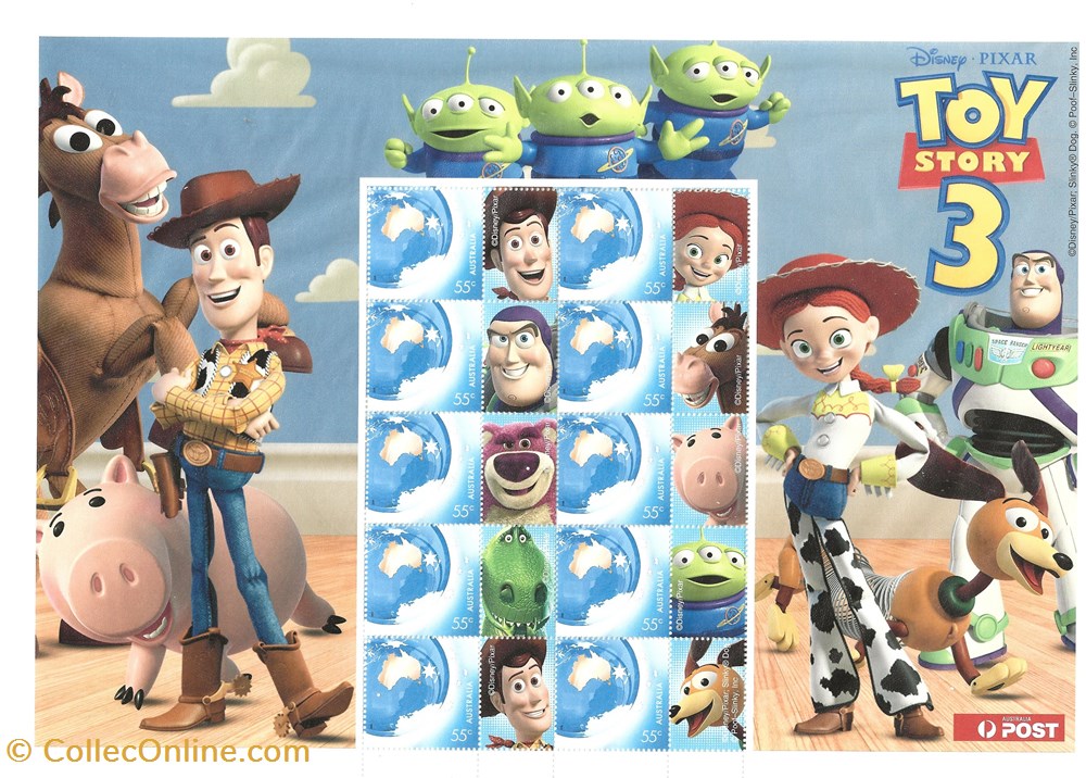 timbres zzz bloc feuillet australie 2010 toy story 3
