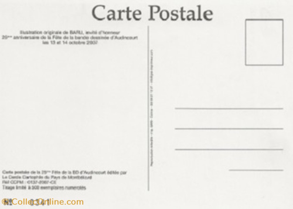 Audincourt (25) 2007 cartes postales bande dessinee audincourt 25 2007