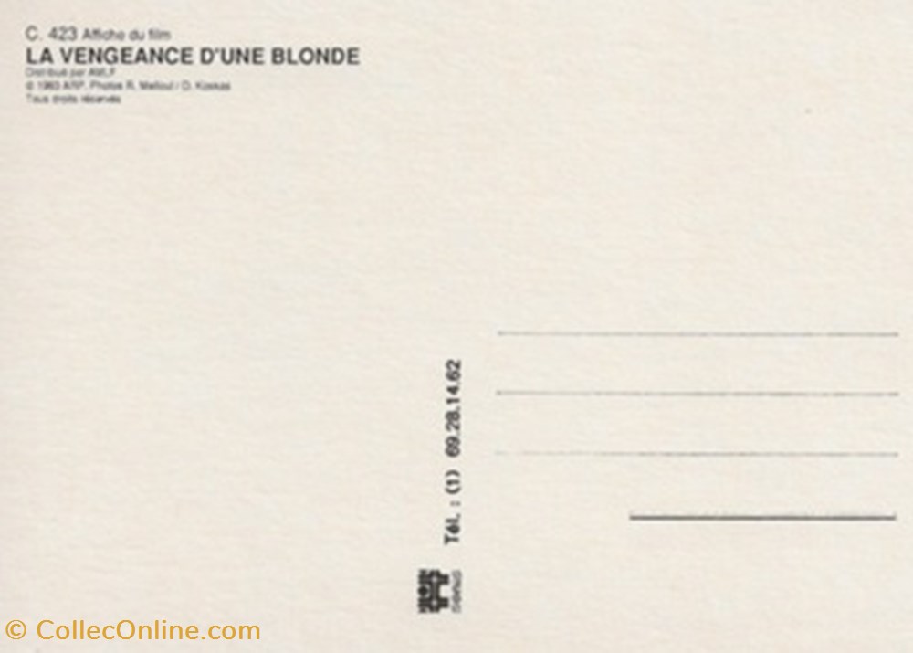 La vengeance d'une blonde cartes postales autres la vengeance une blonde