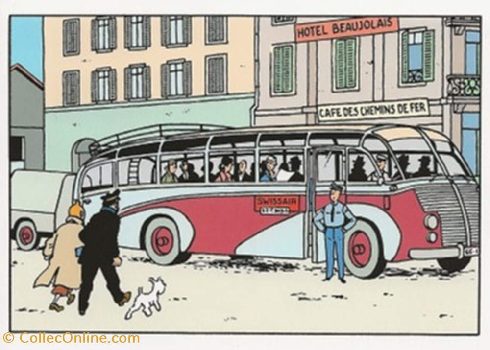 Tintin cartes postales bande dessinee tintin