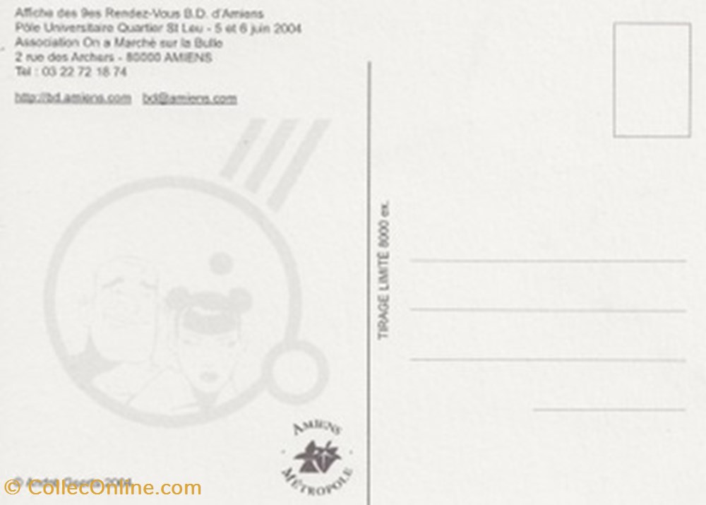 Amiens (80) 2004 cartes postales bande dessinee amiens 80 2004