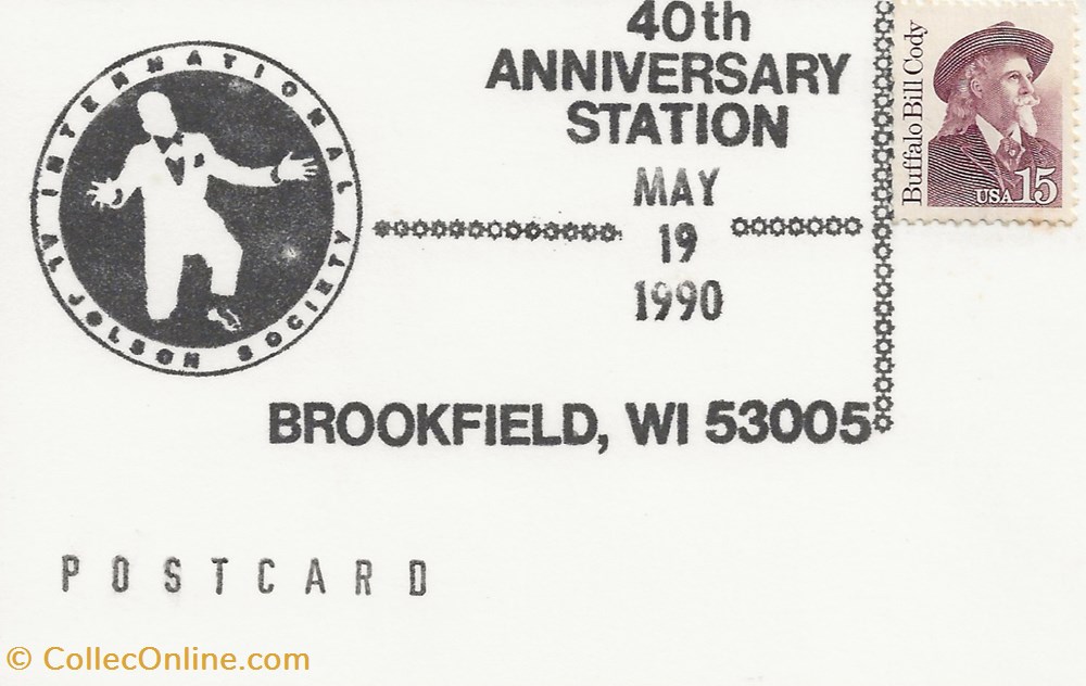 timbres brookfield etats unis 1990 40th anniversary international al jolson society