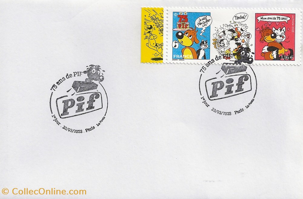 Paris (75) 2023 Pif le chien timbres paris 75 2023 pif le chien