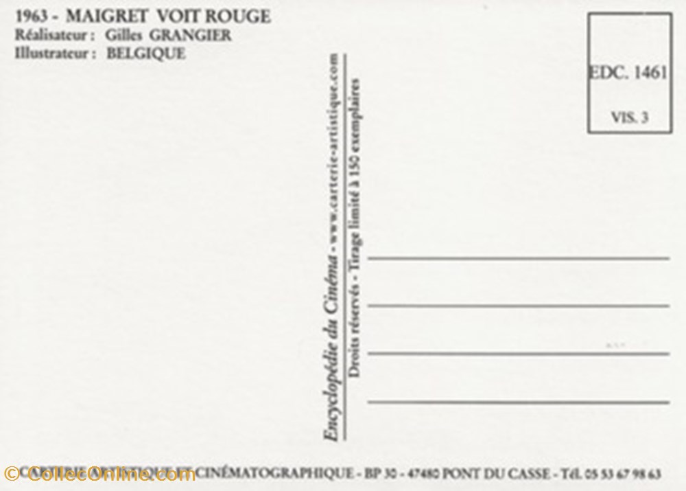 Maigret voit rouge cartes postales autres maigret voit rouge