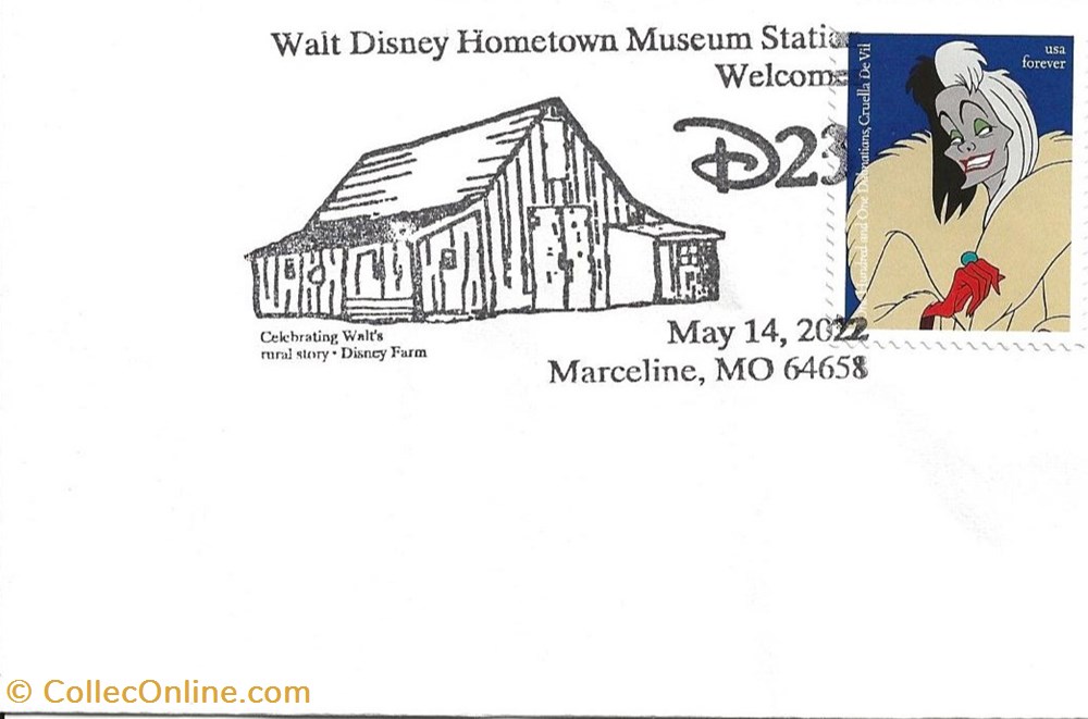 Marceline (Etats-Unis) 2022 Walt Disney hometown museum station timbres marceline etats unis 2022 walt disney hometown museum station