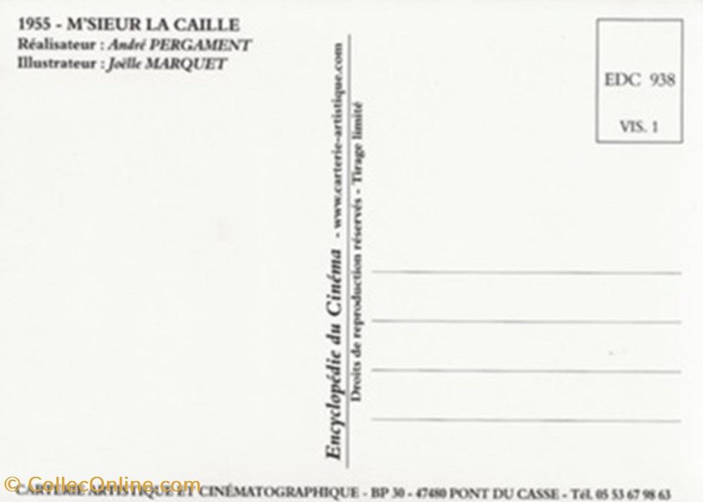 cartes postales autres m sieur la caille