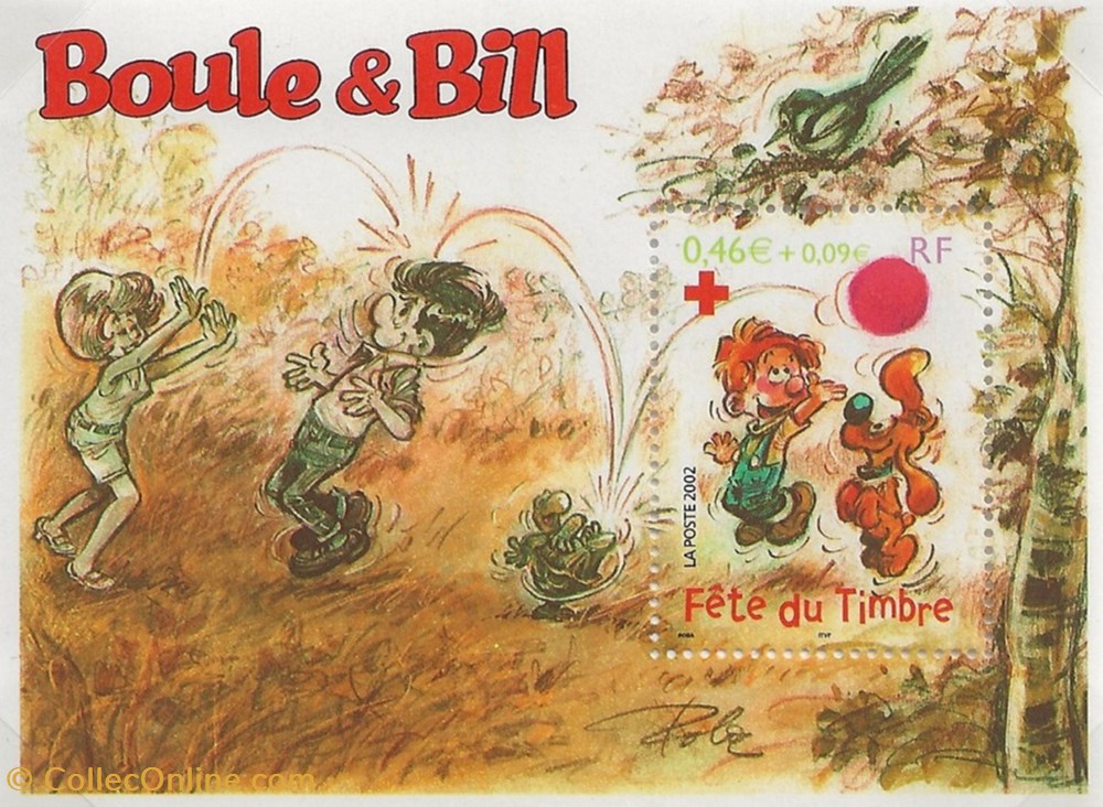 ZZ Bloc pour la fête du timbre 2002 Boule & Bill timbres zz bloc pour la fete du timbre 2002 boule bill