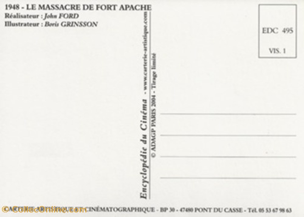 Le massacre de Fort-Apache cartes postales autres le massacre de fort apache