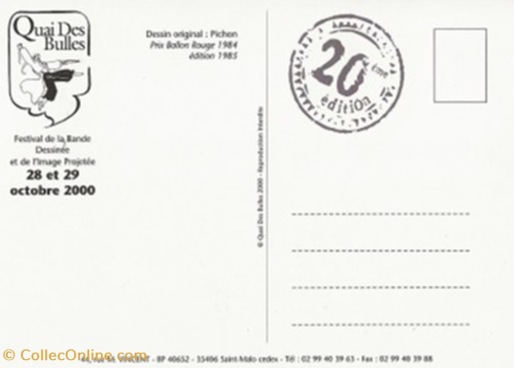cartes postales bande dessinee saint malo 35 1985