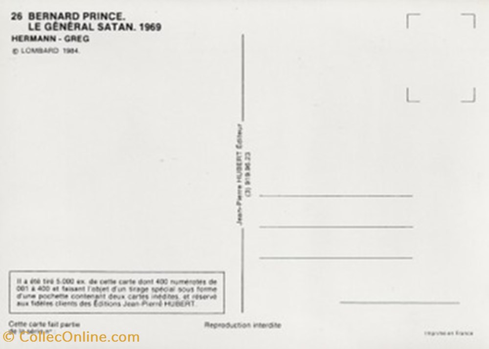 Bernard Prince cartes postales bande dessinee bernard prince