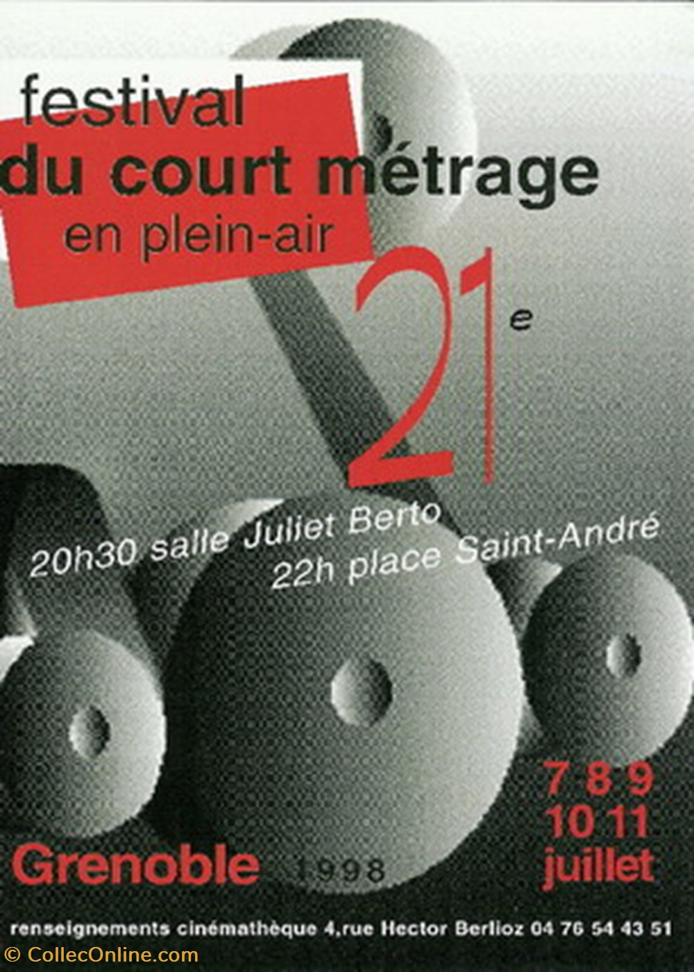 cartes postales autres grenoble festival du court metrage de plein air 1998