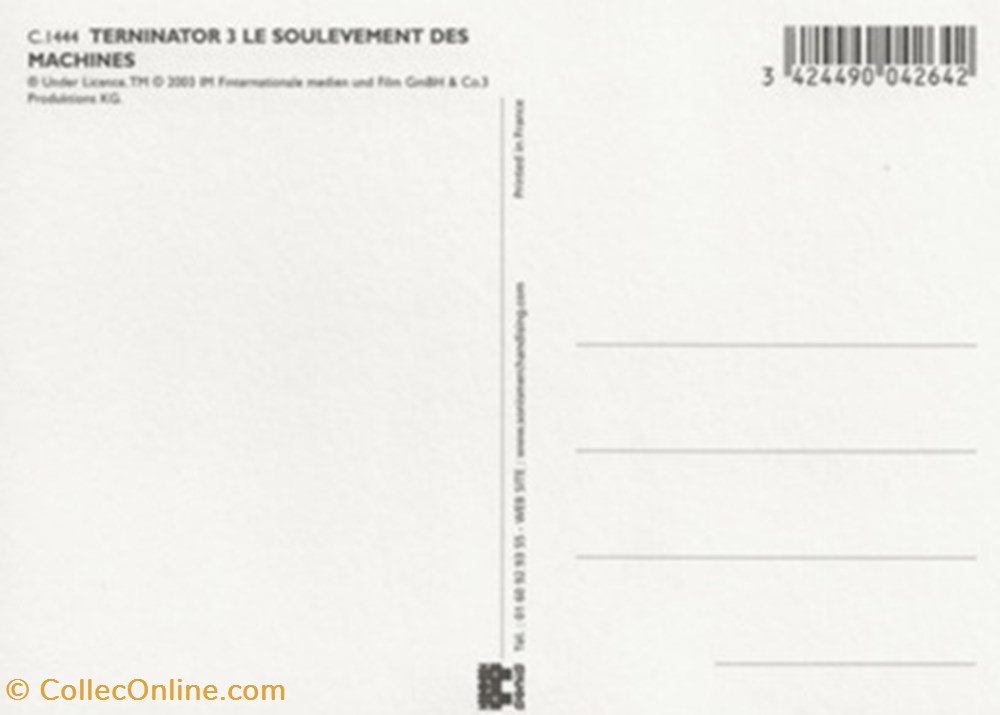 Terminator 3, le soulèvement des machines cartes postales autres terminator 3 le soulevement des machines