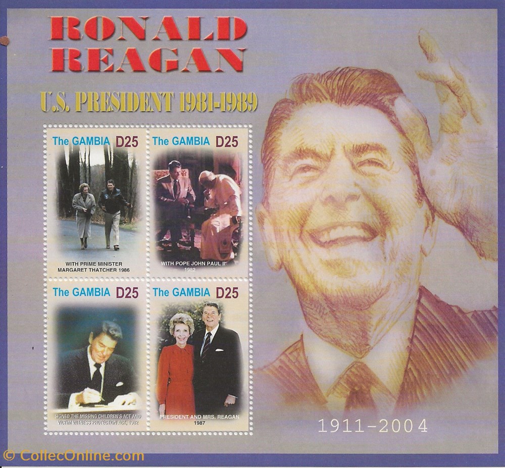 ZZZ Blocs (Gambie) 2006 Ronald Reagan timbres zzz blocs gambie 2006 ronald reagan