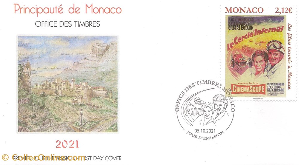 Monaco (Principauté de Monaco) 2021 Film tourné en Principauté timbres monaco principaute de monaco 2021 film tourne en principaute