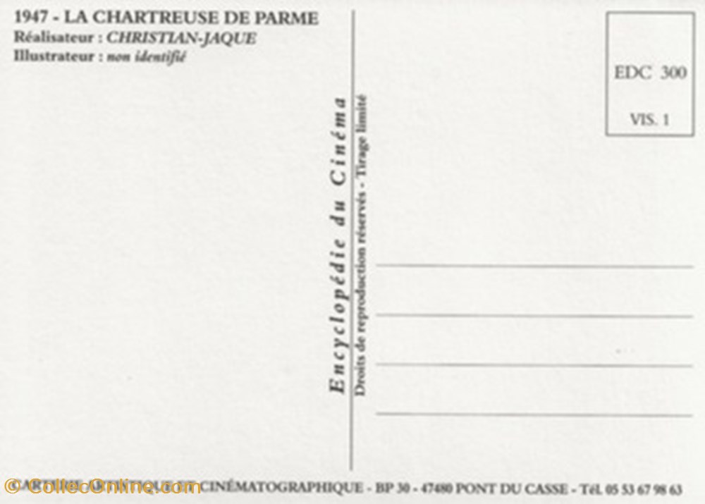 La chartreuse de Parme cartes postales autres la chartreuse de parme