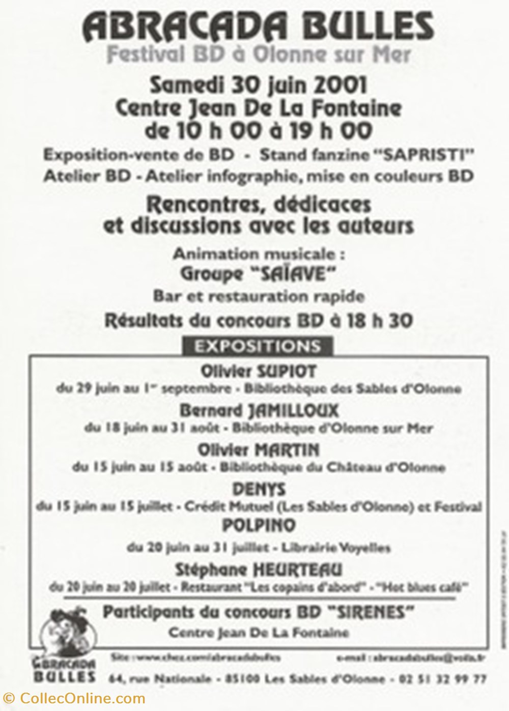 Olonne sur Mer (85) 2001 cartes postales bande dessinee olonne sur mer 85 2001