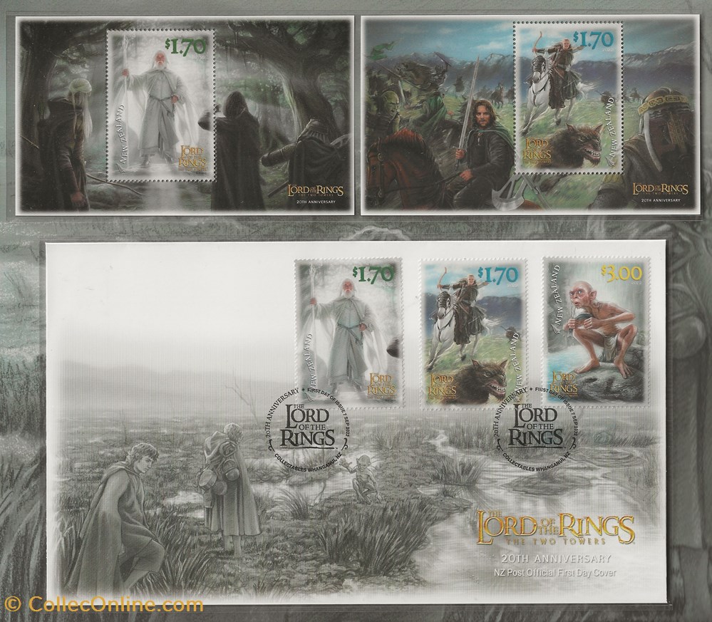 ZZZ Presentation Pack (Nouvelle Zélande) 2022 The lord of the rings, The two towers 2 timbres zzz presentation pack nouvelle zelande 2022 the lord of the rings the two towers