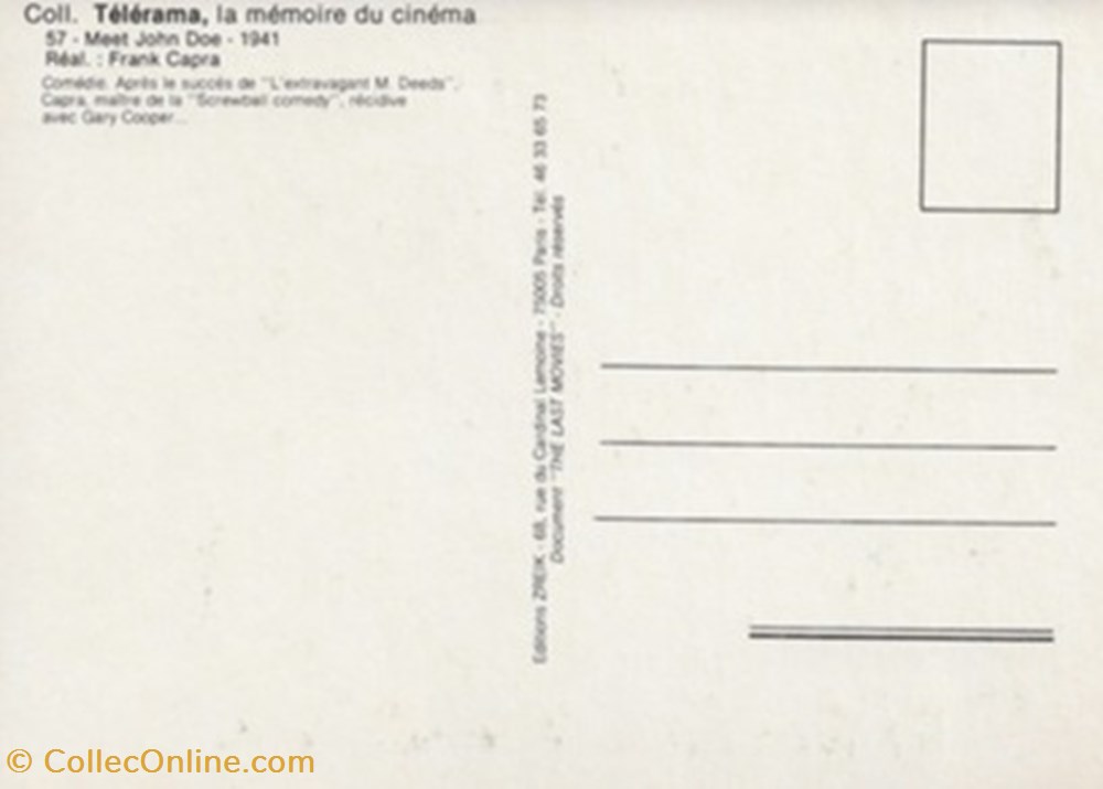 John Doe l'homme de la rue cartes postales autres john doe homme de la rue