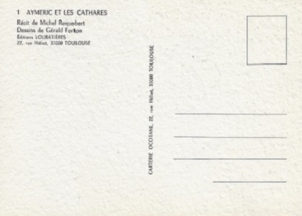 cartes postales bande dessinee aymeric et les cathares