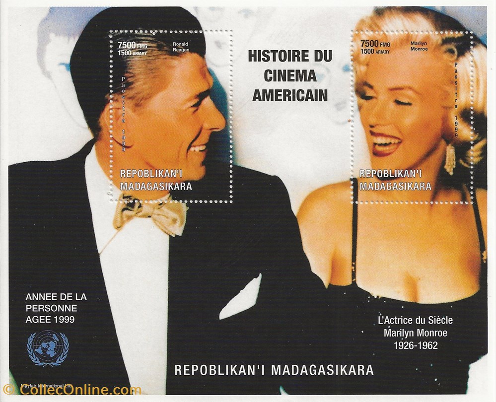 timbres zzz bloc madagascar 1999 histoire du cinema americain