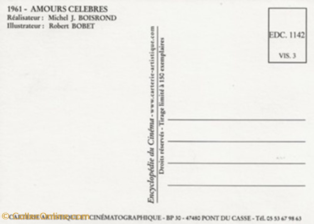 cartes postales autres amour celebres