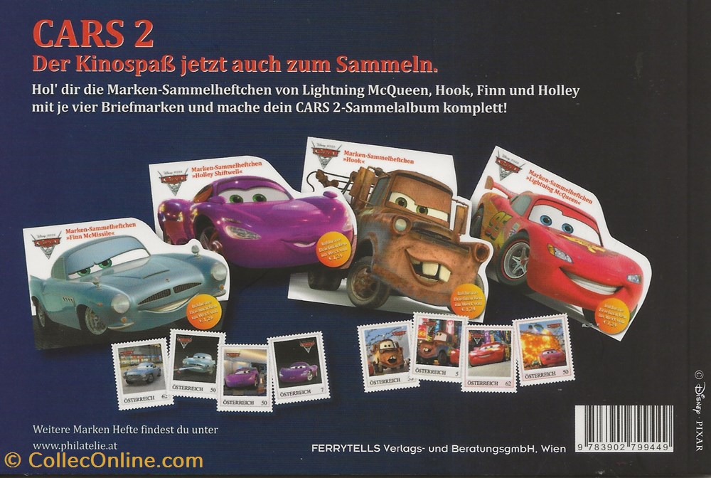 ZZZ Carnet (Autriche) 2011 Cars 2 5 timbres zzz carnet autriche 2011 cars 2