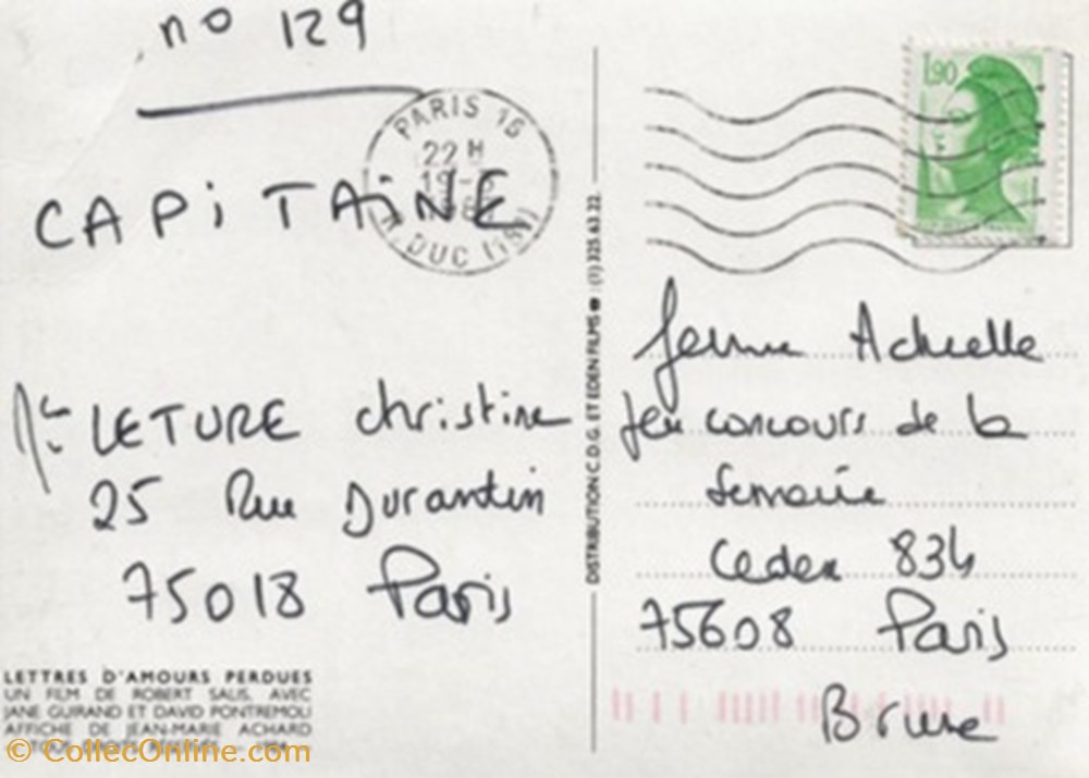 Lettres d'amours perdues cartes postales autres lettres amours perdues