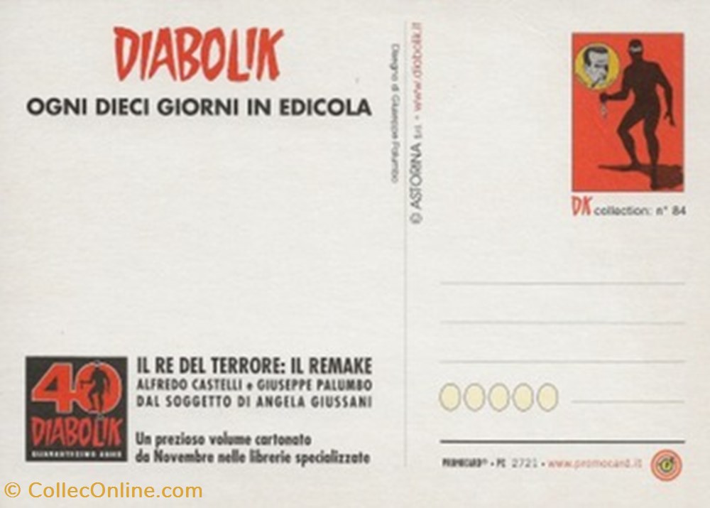 Diabolik cartes postales bande dessinee diabolik