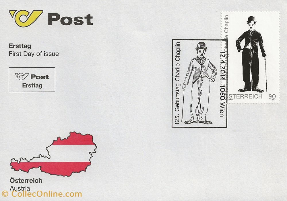 Vienne (Autriche) 2014 Charlie Chaplin timbres vienne autriche 2014 charlie chaplin