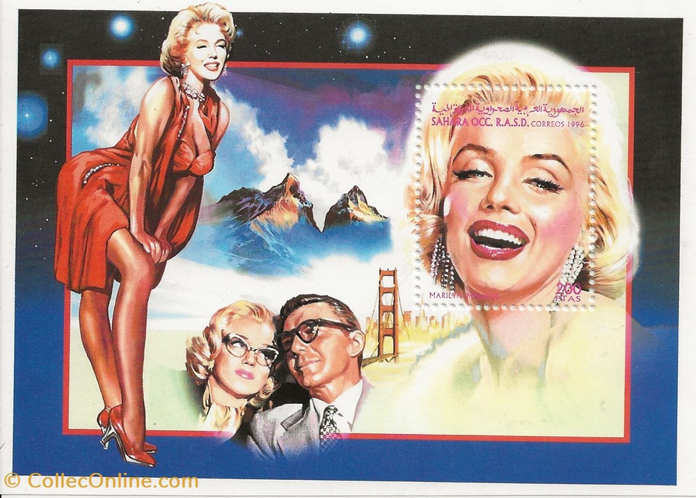 ZZZ Blocs (Sahara Occidental) 1996 Marilyn Monroe 2 timbres zzz blocs sahara occidental 1996 marilyn monroe