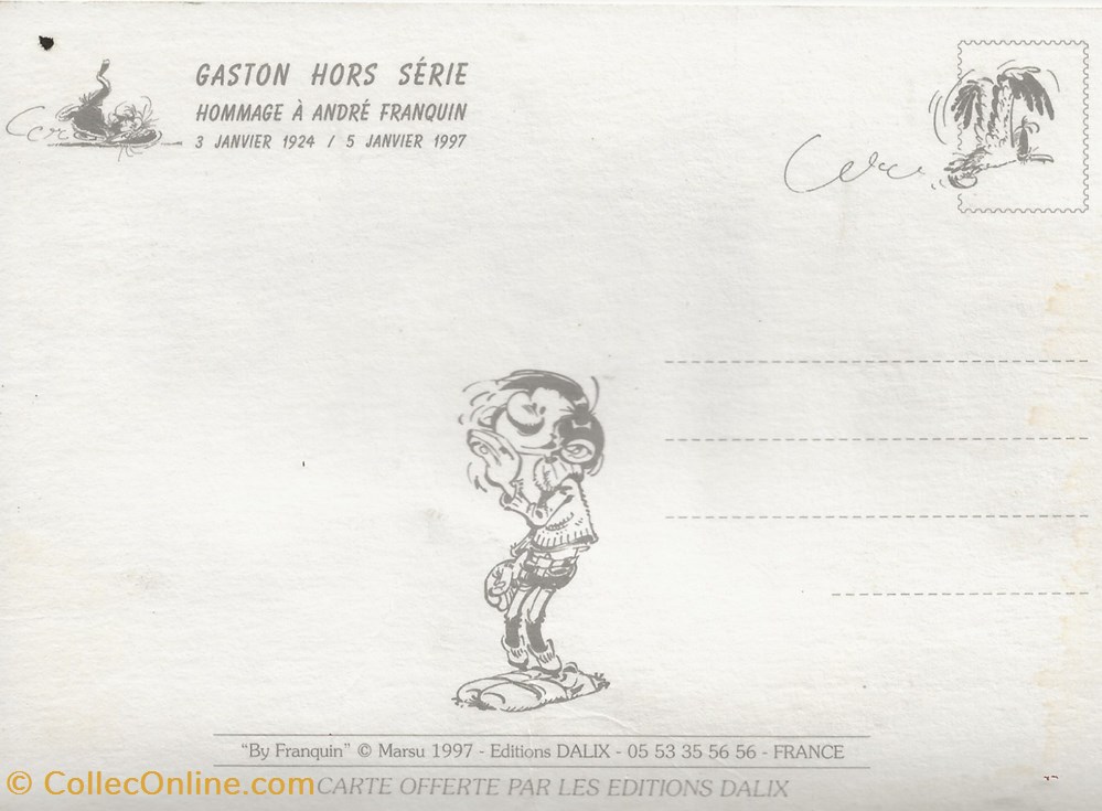 Gaston Lagaffe cartes postales bande dessinee gaston lagaffe
