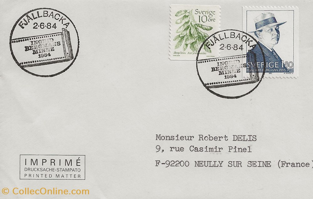 Fjallbacka (Suède) 1984 Ingrid Bergmans minne 1984 timbres fjallbacka suede 1984 ingrid bergmans minne 1984