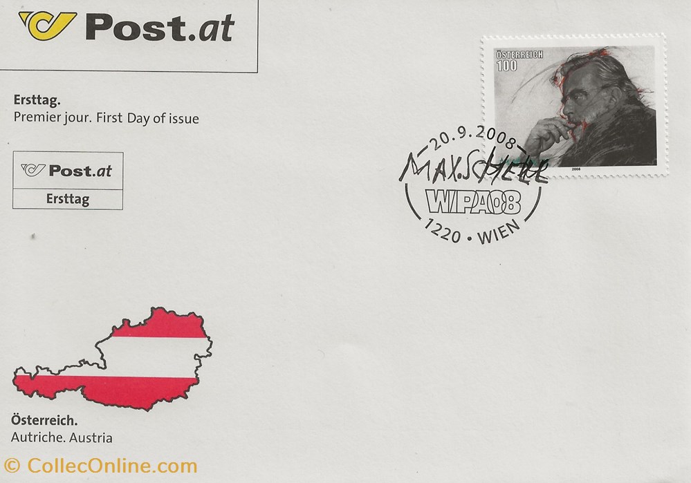 Vienne (Autriche) 2008 Max. Schell, Wipa 08 timbres vienne autriche 2008 max schell wipa 08