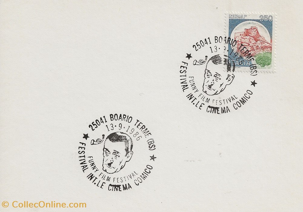 Boario Terme (italie) 1986 funny film festival timbres boario terme italie 1986 funny film festival