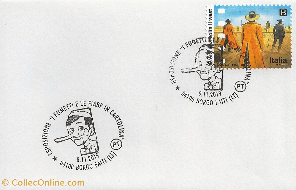 timbres borgo faiti italie 2019 esposizione i fumetti e le fiabe in cartolina