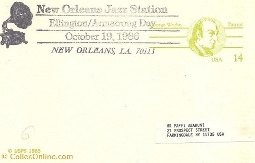 New Orleans (Etats Unis) 1986 New Orleans jazz station timbres new orleans etats unis 1986 new orleans jazz station