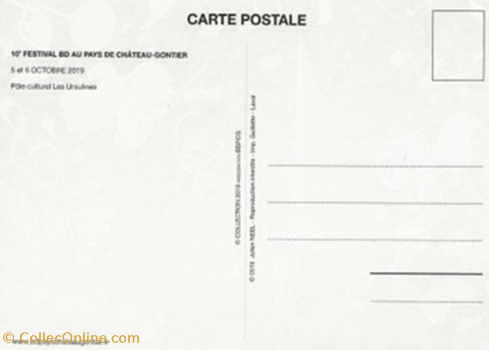 cartes postales bande dessinee chateau gontier 55 2019