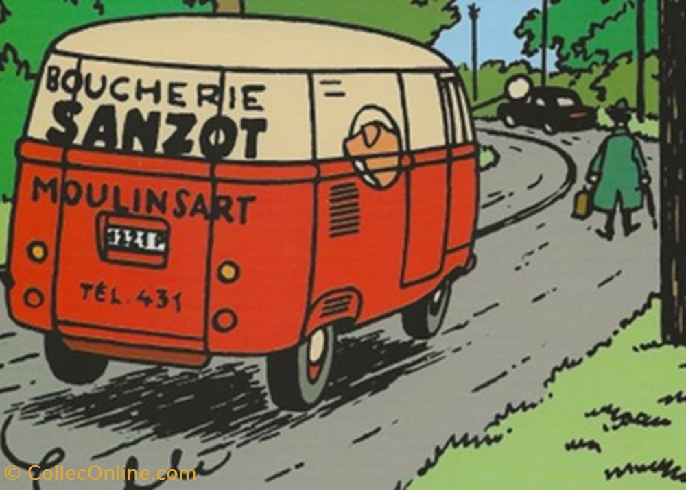 Tintin cartes postales bande dessinee tintin