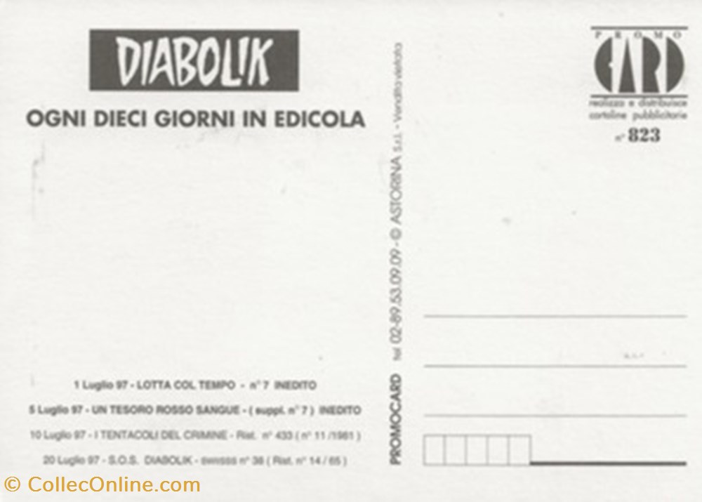 cartes postales bande dessinee diabolik