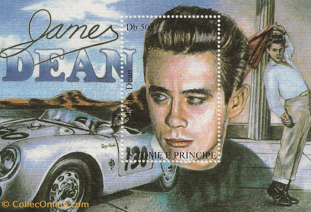 timbres zzz bloc sao tome principe 1994 james dean