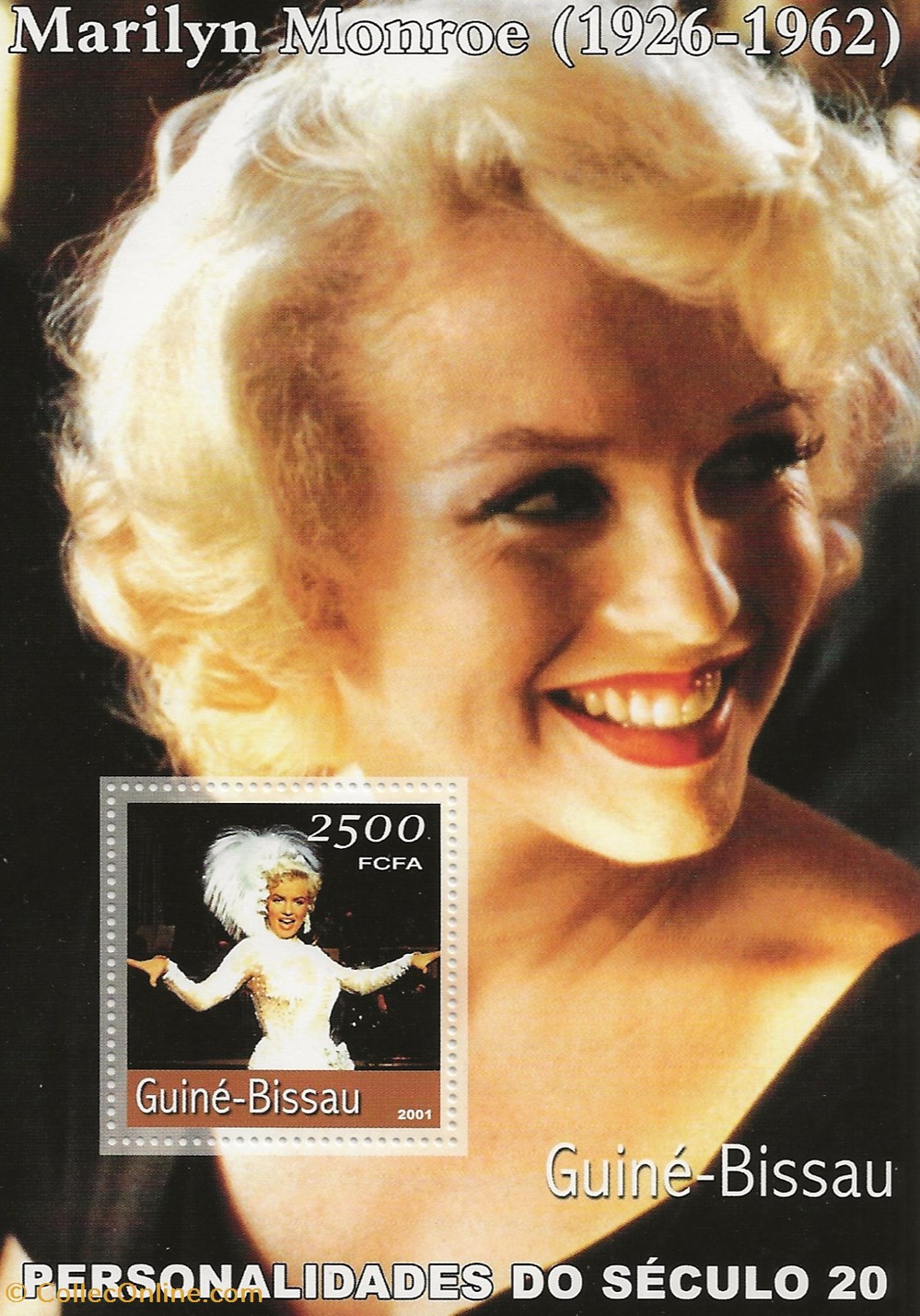ZZZ Bloc (Guinée Bissau) 2001 Marilyn Monroe 3 timbres zzz bloc guinee bissau 2001 marilyn monroe