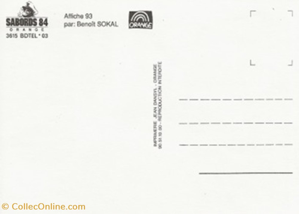 cartes postales bande dessinee orange 84 1993