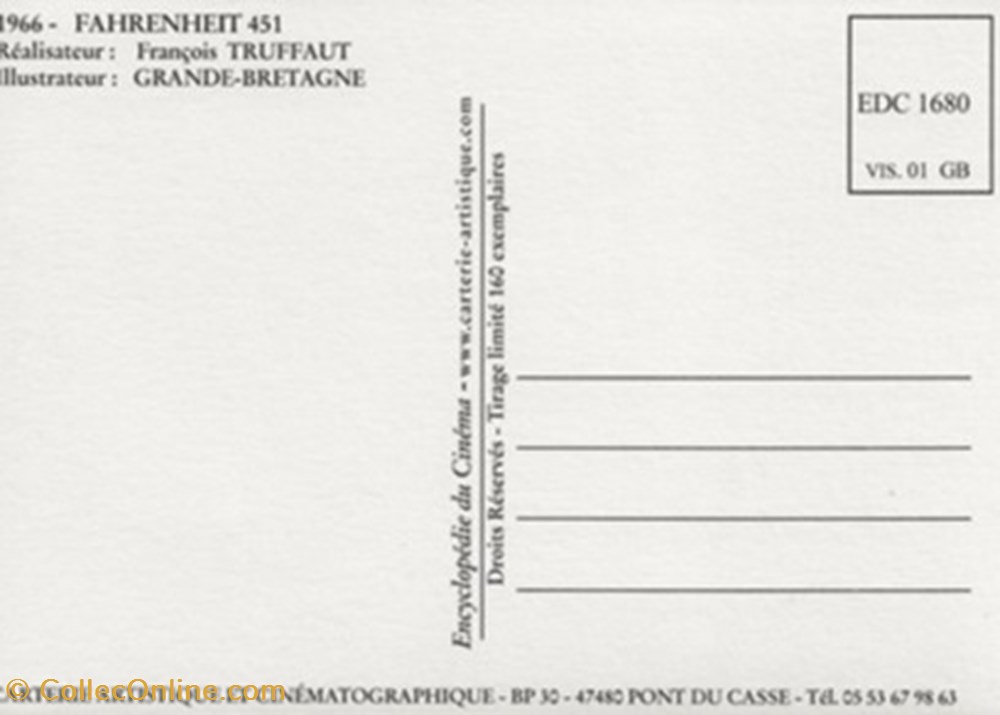 Fahrenheit 451 cartes postales autres fahrenheit 451