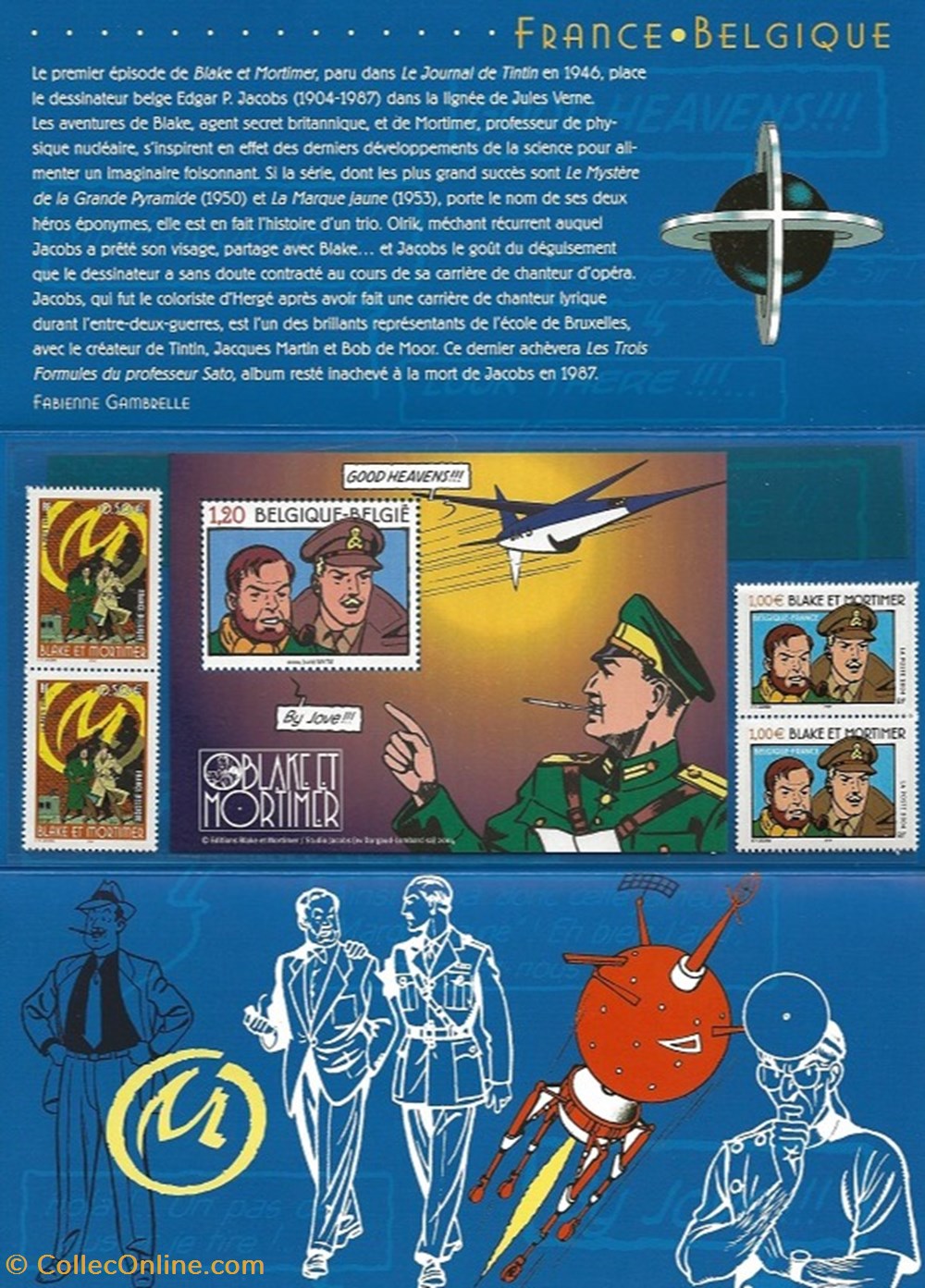 ZZ Emission conjointe France Belgique 2004 Blake & Mortimer timbres zz emission conjointe france belgique 2004 blake mortimer