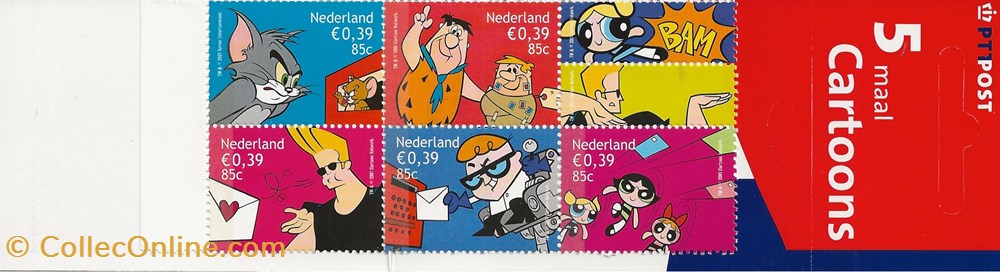 ZZZ Carnet (Pays Bas) 2001 Cartoons 2 timbres zzz carnet pays bas 2001 cartoons