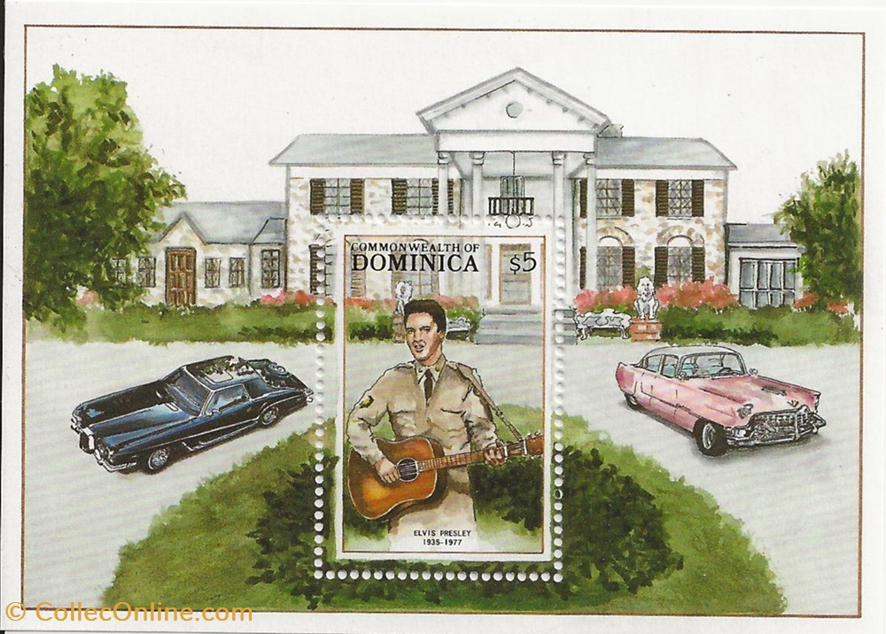 ZZZ Bloc (Dominique) 1988 Elvis Presley timbres zzz bloc dominique 1988 elvis presley